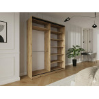 Szafa przesuwna Trend 9 180 Dąb Artisan + Czarny Mat