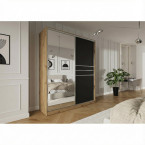 Szafa przesuwna Trend 9 180 Dąb Artisan + Czarny Mat