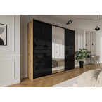 Szafa przesuwna Trend 9 250 Dąb Artisan + Czarny Połysk