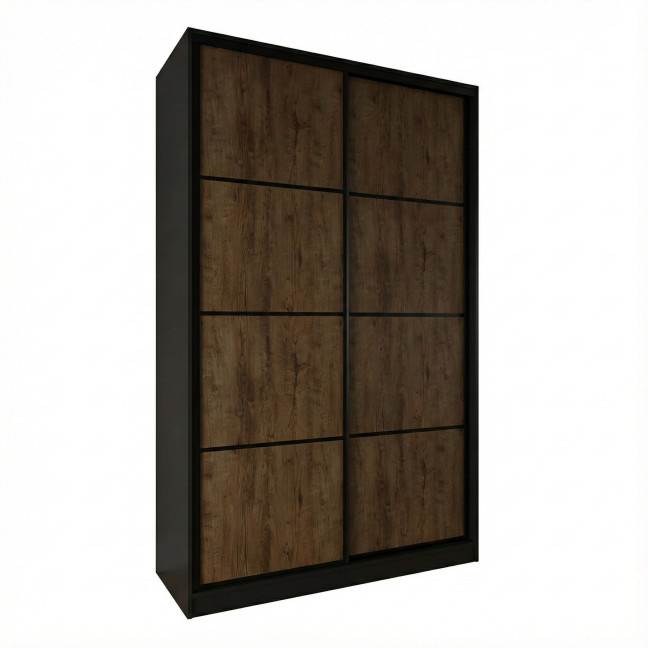 Szafa przesuwna Trend 3 150 Czarny mat + Dąb Lefkas