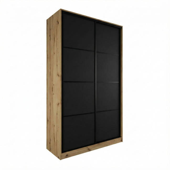 Szafa przesuwna Trend 3 150 Dąb Artisan + Czarny Mat