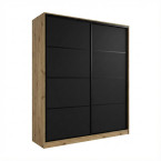 Szafa przesuwna Trend 3 180 Dąb Artisan + Czarny Mat