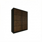 Szafa przesuwna Trend 3 200 Czarny mat + Dąb Lefkas