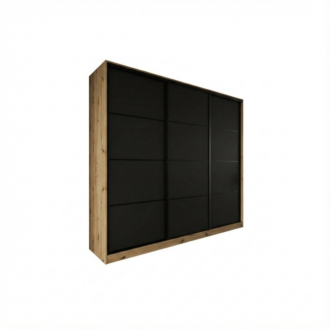 Szafa przesuwna Trend 3 250 Dąb Artisan + Czarny Mat