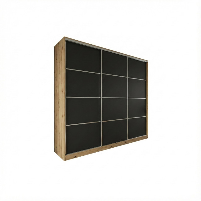 Szafa przesuwna Trend 3 250 Dąb Artisan + Czarny Mat