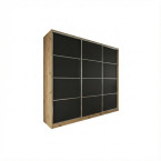 Szafa przesuwna Trend 3 250 Dąb Artisan + Czarny Mat