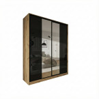 Szafa przesuwna Trend 5 200 Dąb Artisan + Czarny Połysk