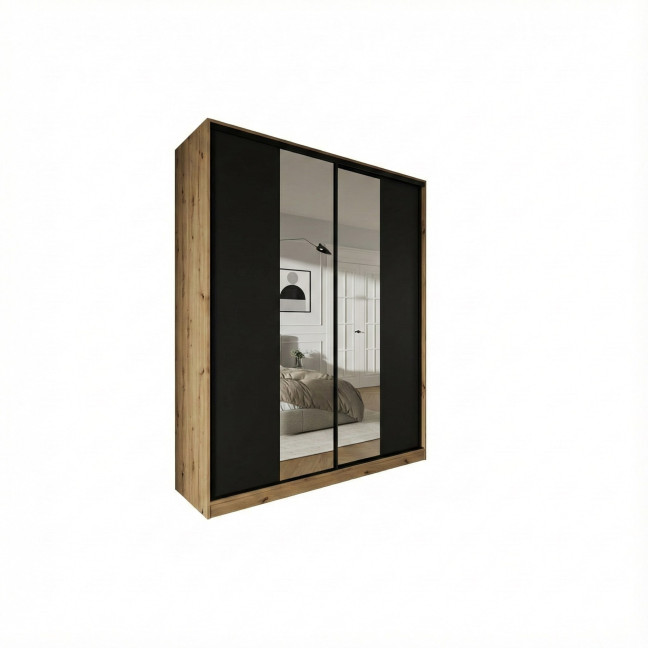 Szafa przesuwna Trend 5 200 Dąb Artisan + Czarny Mat