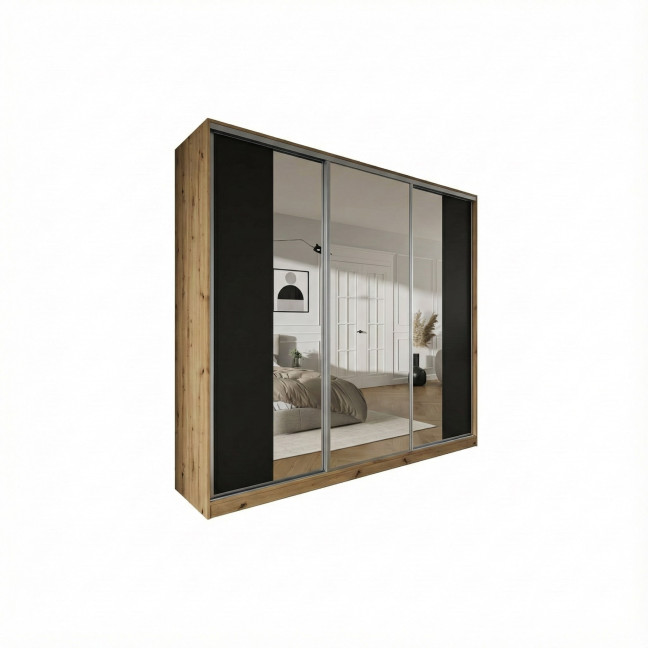 Szafa przesuwna Trend 5 275 Dąb Artisan + Czarny Mat