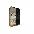 Szafa przesuwna Trend 6 150 Dąb Artisan + Czarny Połysk