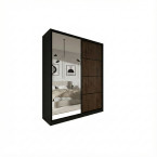 Szafa przesuwna Trend 6 200 Czarny mat + Dąb Lefkas