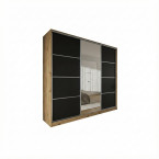 Szafa przesuwna Trend 6 250 Dąb Artisan + Czarny mat