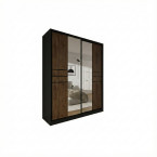 Szafa przesuwna Trend 8 180 Czarny mat + Dąb Lefkas