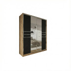 Szafa przesuwna Trend 8 180 Dąb Artisan + Czarny Mat