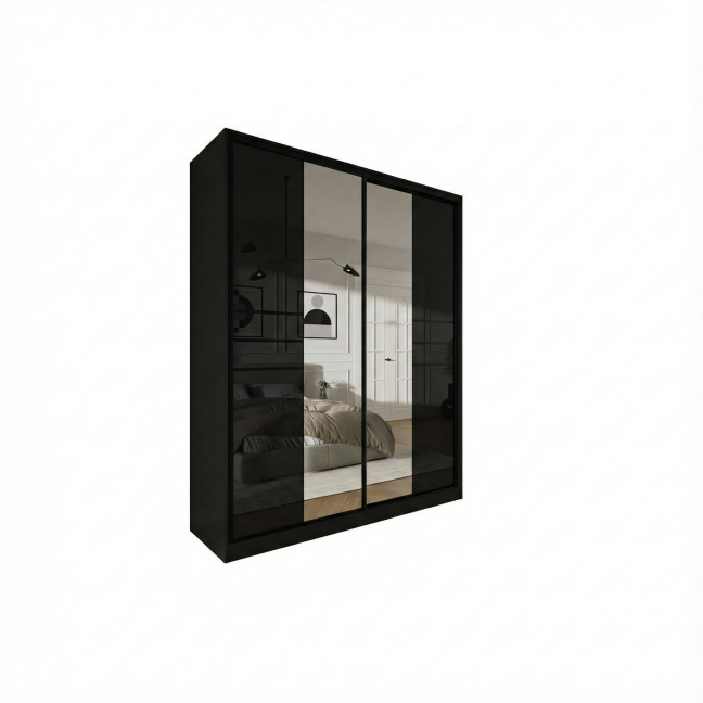 Szafa przesuwna Trend 8 200 Czarny Połysk