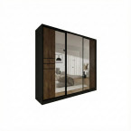 Szafa przesuwna Trend 8 250 Czarny mat + Dąb Lefkas