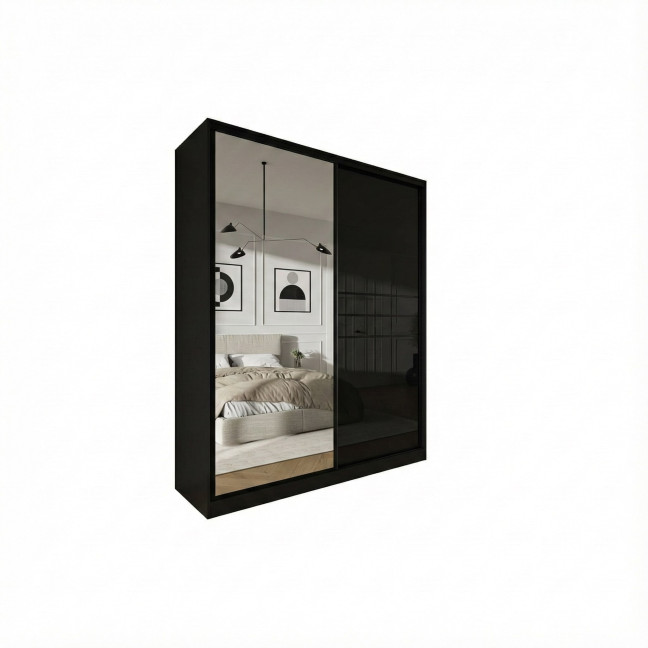 Szafa przesuwna Trend 9 180 Czarny Połysk