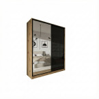 Szafa przesuwna Trend 9 180 Dąb Artisan + Czarny Połysk