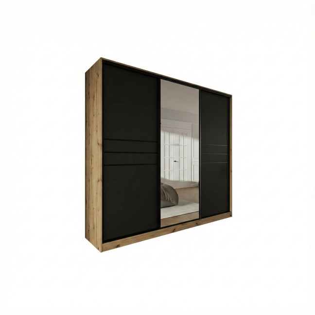 Szafa przesuwna Trend 9 250 Dąb Artisan + Czarny Mat