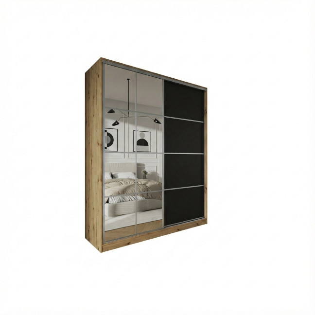 Szafa przesuwna Trend 10 200 Artisan/Czarny mat