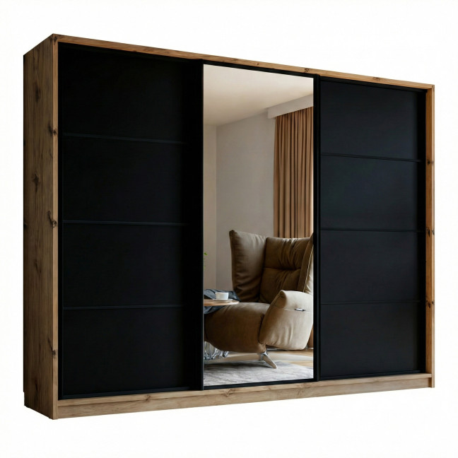 Szafa Przesuwna Mia 250 Artisan + Czarny