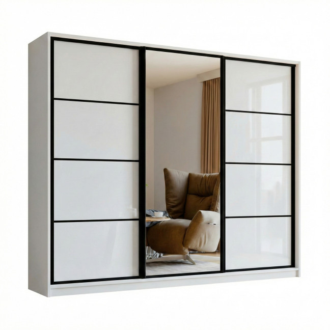 Szafa Przesuwna Porto 250 Biały Połysk