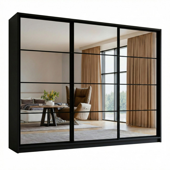 Szafa Przesuwna Diana 270 Czarny Mat