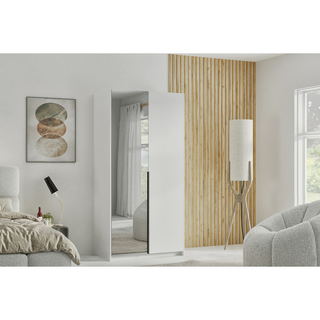 Szafa uchylna Lara Z Lustrem 100 cm Biały Mat