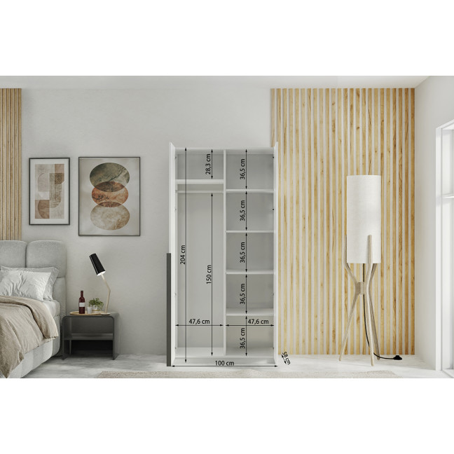 Szafa uchylna Lara Bez Lustra 100 cm Biały Mat