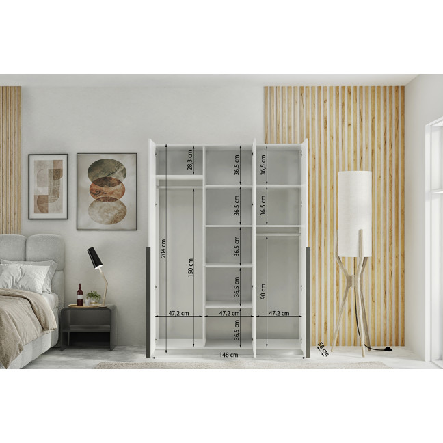 Szafa uchylna Lara Z Lustrem 150 Biały Mat