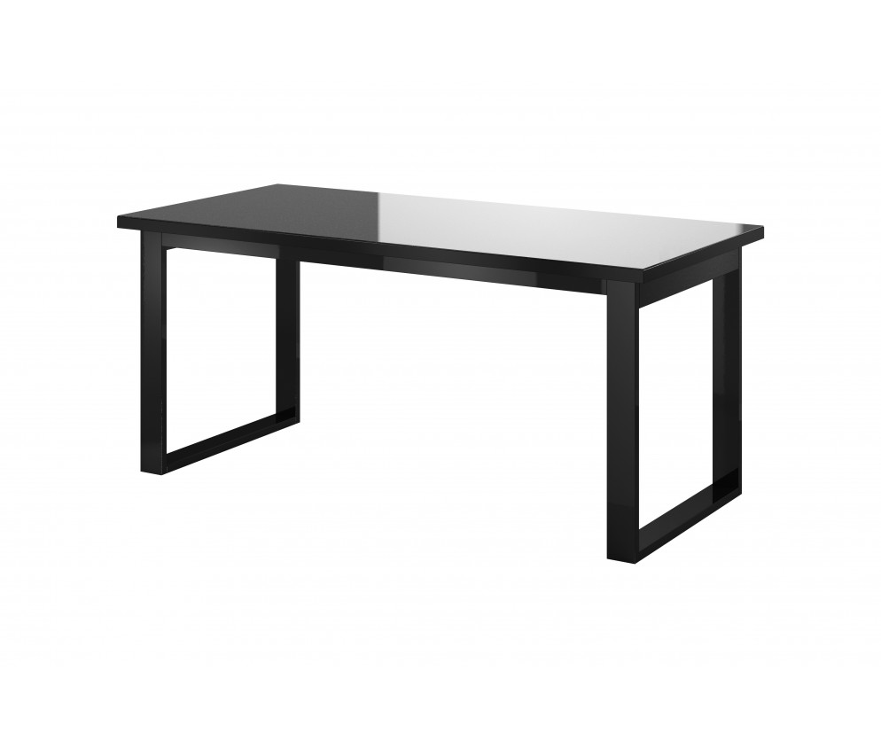 lawy-i-stoliki - Stół rozkładany Helio 92 Czarny/Czarne Szkło